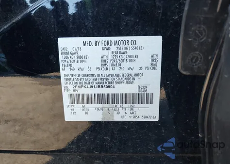 2018 Ford Edge Sel from USA, damaged, VIN 2FMPK4J91JBB50904